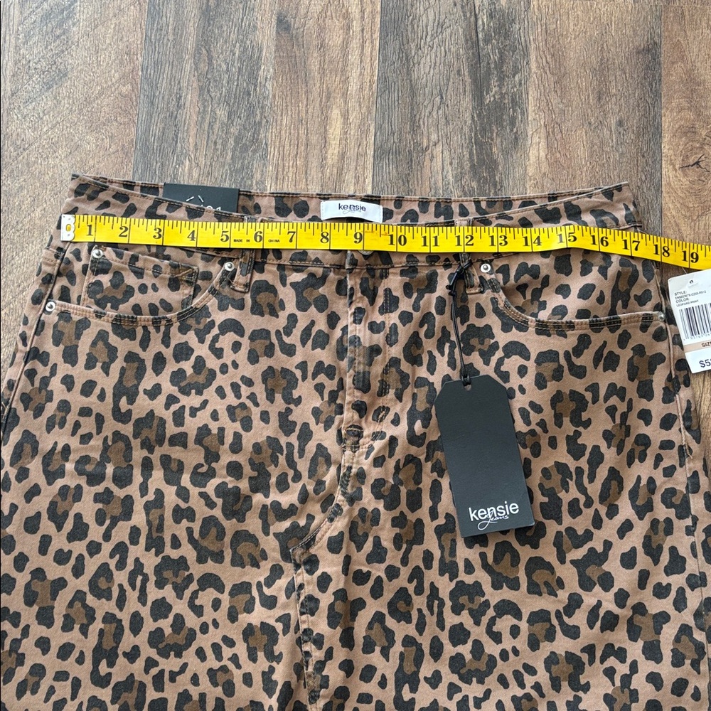 Kensie Black and Brown Leopard Print Mini Skirt New with tags size 12 - Picture 2 of 6